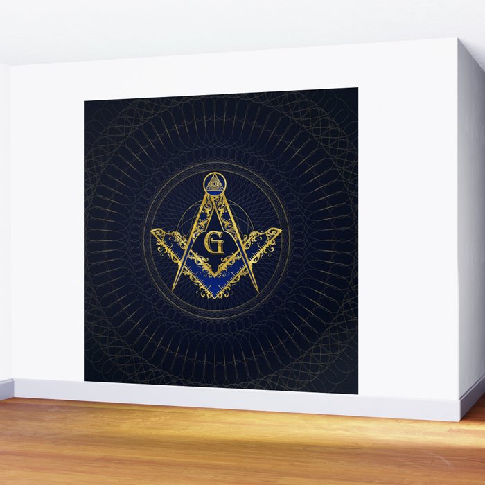 Freemasonry symbol Square and Compasses Wall Mural Gallery Image 2
