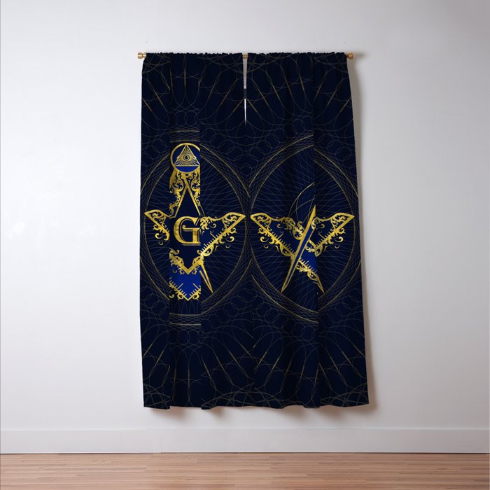 Freemasonry symbol Square and Compasses Window Curtain Gallery Image 3