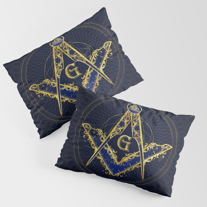 Freemasonry symbol Square and Compasses Pillow Sham Gallery Image 3