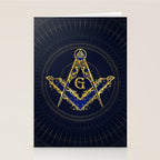 Freemasonry symbol Square and Compasses Stationery Card Gallery Image 2