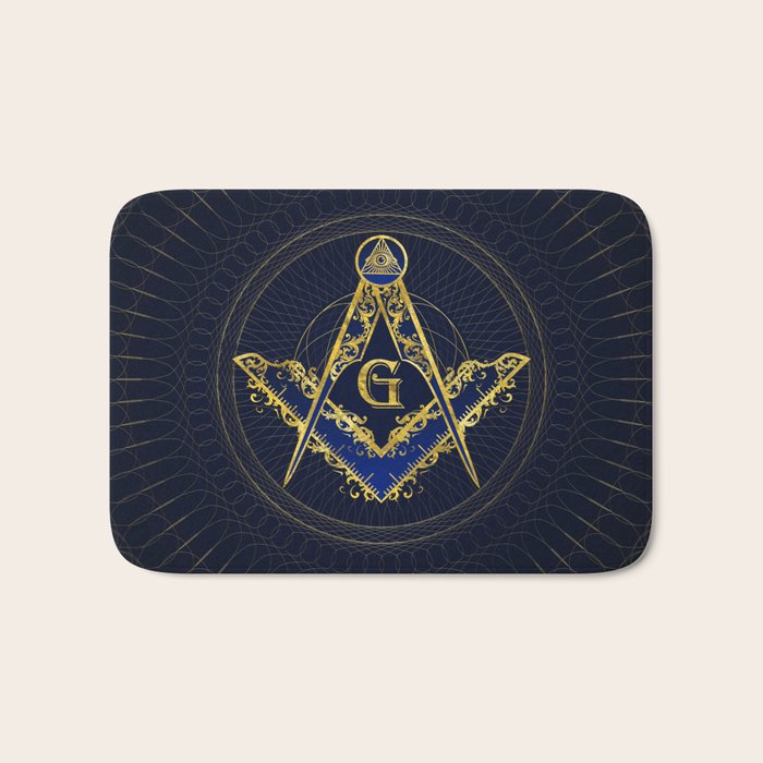 Freemasonry symbol Square and Compasses Bath Mat Gallery Image 1