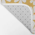 Retro Daisy Pattern - Golden Yellow Bath Mat Gallery Image 2