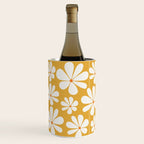 Retro Daisy Pattern - Golden Yellow Wine Chiller Gallery Image 3