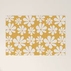 Retro Daisy Pattern - Golden Yellow Welcome Mat Gallery Image 1