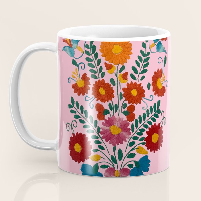 Mexican Blue Birds in Pink Coffee Mug Gallery Image 3