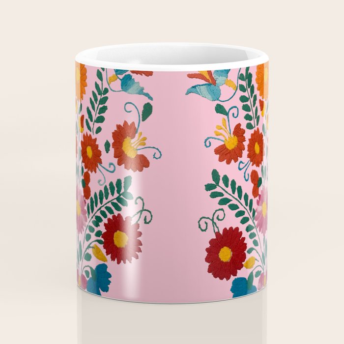 Mexican Blue Birds in Pink Coffee Mug Gallery Image 4