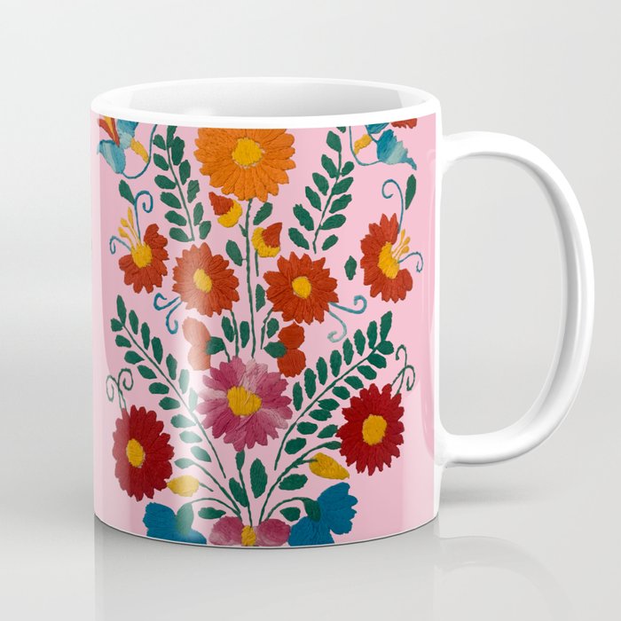Mexican Blue Birds in Pink Coffee Mug Gallery Image 1