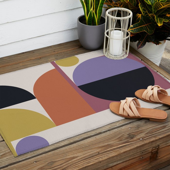 Mid Century Modern Abstract II Outdoor Rug Gallery Image 2