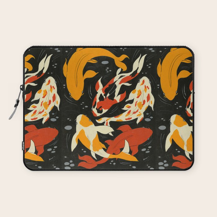Koi in Black Water Laptop Sleeve Gallery Image 1