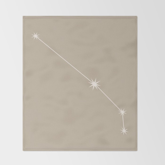 Aries Zodiac Star Constellation Line Art Beige Throw Blanket Gallery Image 2