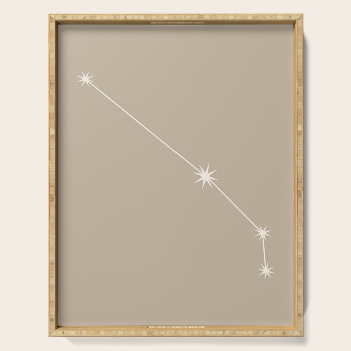 Aries Zodiac Star Constellation Line Art Beige Serving Tray Gallery Image 1