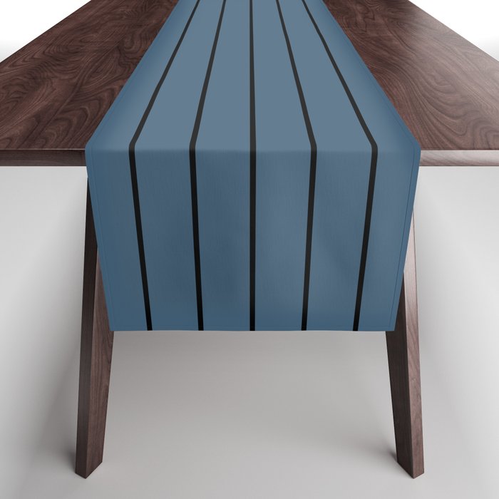 Minimal Arch XLIV Navy Blue Modern Geometric Lines Table Runner Gallery Image 1