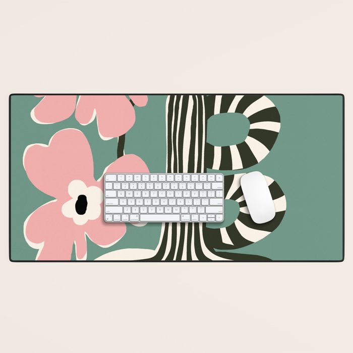 Floral strip Desk Mat Gallery Image 1