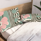 Floral strip  Pillow Sham Gallery Image 2