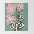 Floral strip  Throw Blanket Gallery Image 2