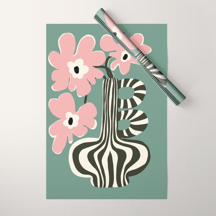 Floral strip  Wrapping Paper Gallery Image 1