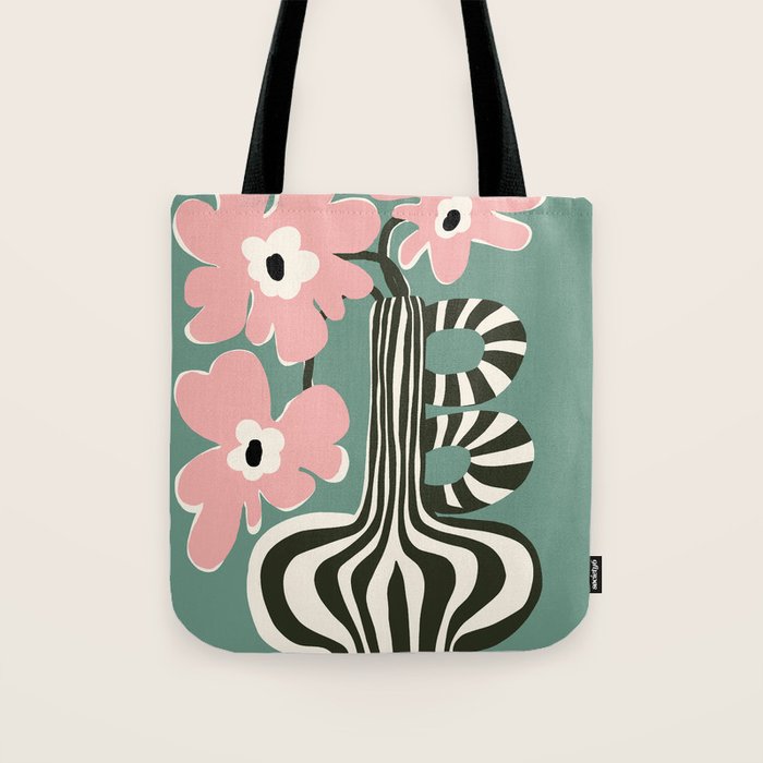 Floral strip  Tote Bag Gallery Image 1