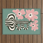 Floral strip  Outdoor Rug Gallery Image 1