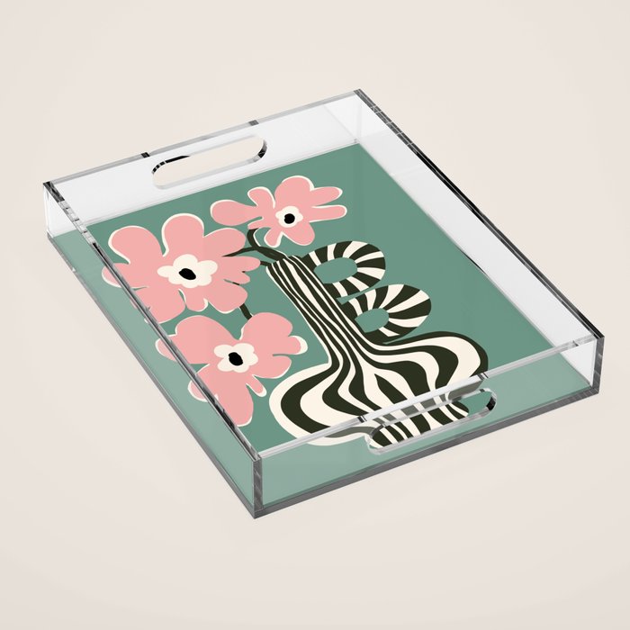 Floral strip  Acrylic Tray Gallery Image 1