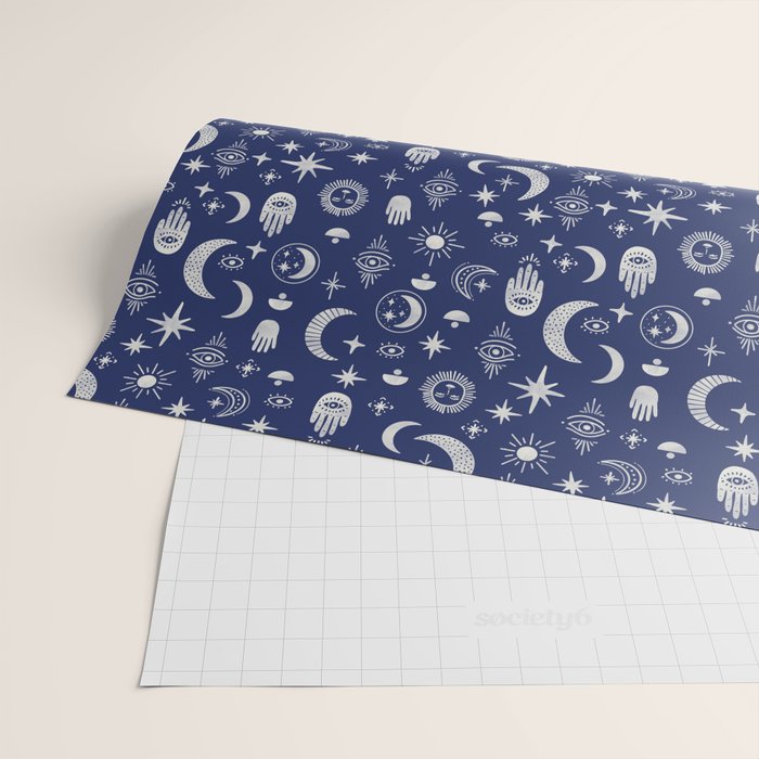 Mystic symbols in the dark sky Wrapping Paper Gallery Image 2
