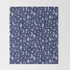 Mystic symbols in the dark sky Throw Blanket Gallery Image 2