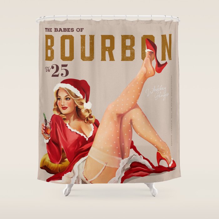 The Babes Of Bourbon Vol. 25: Holiday Cheers Shower Curtain Gallery Image 1