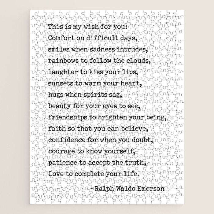 My Wish For You, Ralph Waldo Emerson Quote.  Jigsaw Puzzle Gallery Image 1