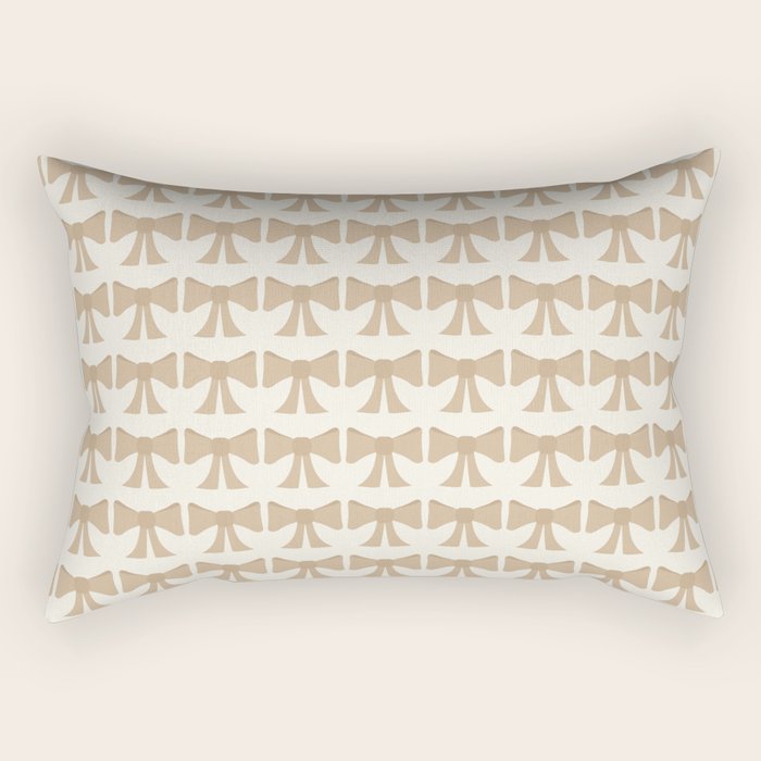 Vintage Bows X Neutral Beige Rectangular Pillow Gallery Image 2