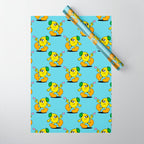 Funny retro lemon cartoon character pattern Wrapping Paper Gallery Image 1