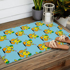 Funny retro lemon cartoon character pattern Outdoor Rug Gallery Image 2