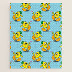 Funny retro lemon cartoon character pattern Jigsaw Puzzle Gallery Image 1