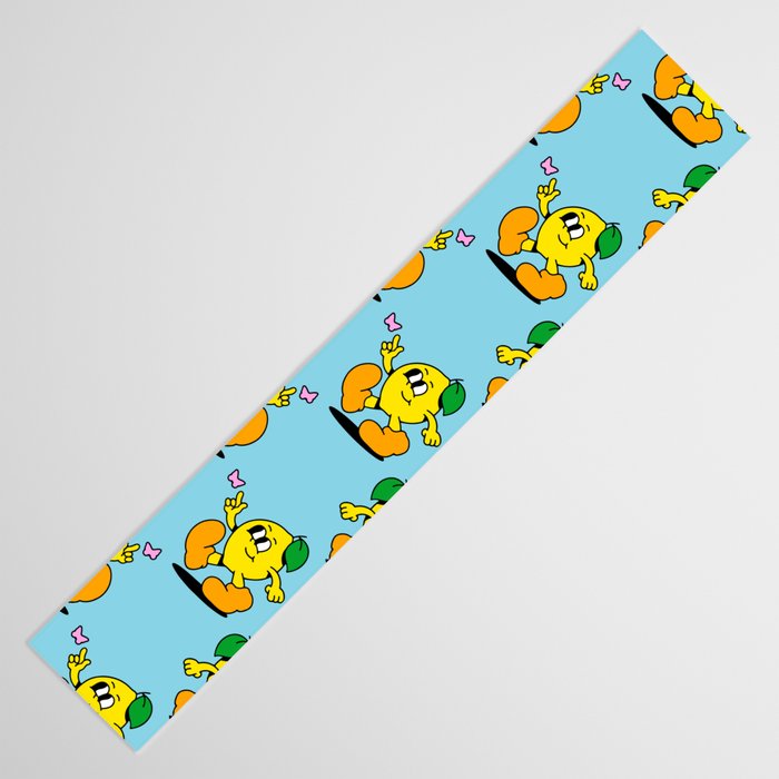 Funny retro lemon cartoon character pattern Table Runner Gallery Image 3