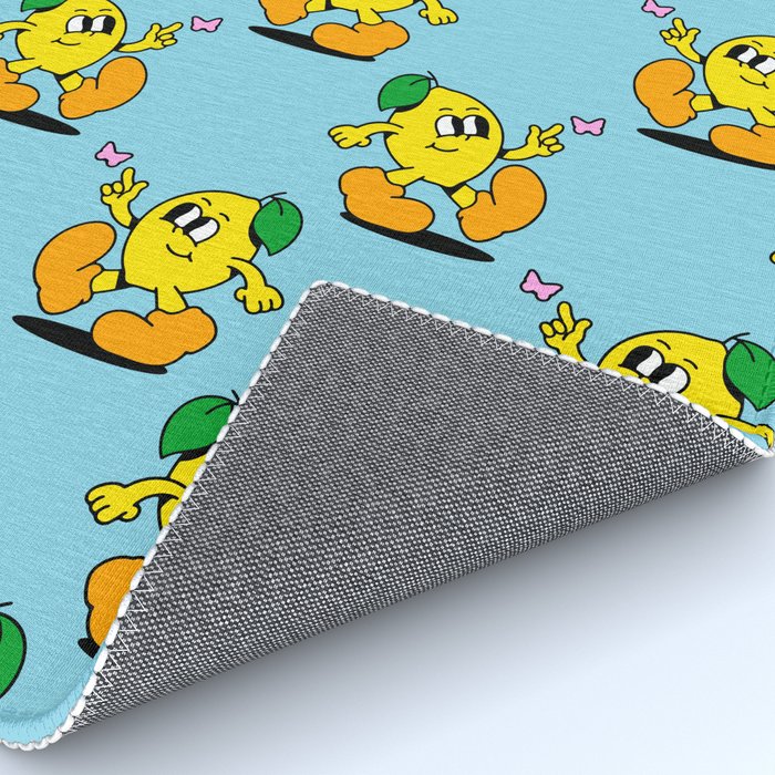 Funny retro lemon cartoon character pattern Rug Gallery Image 4