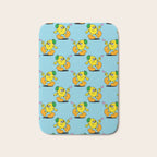 Funny retro lemon cartoon character pattern Bath Mat Gallery Image 1