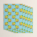 Funny retro lemon cartoon character pattern Wrapping Paper Gallery Image 3