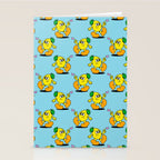 Funny retro lemon cartoon character pattern Stationery Card Gallery Image 2