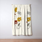 Colorful Thoughts Minimal Line Art Woman with Flowers III Window Curtain Gallery Image 3