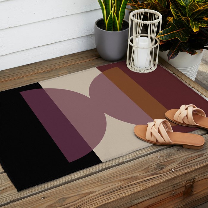 Retro Minimalism - Purple Autumn Outdoor Rug Gallery Image 2