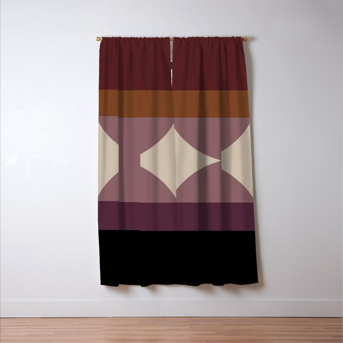 Retro Minimalism - Purple Autumn Window Curtain Gallery Image 3
