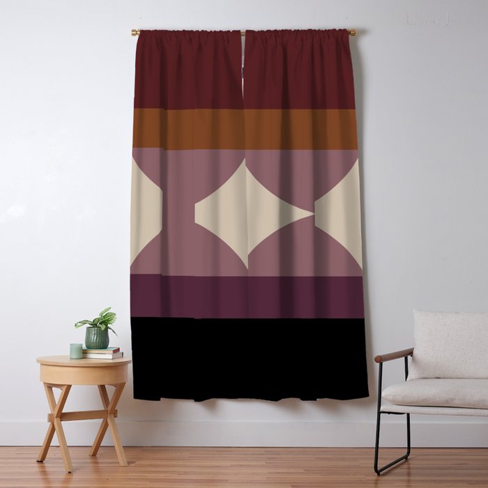 Retro Minimalism - Purple Autumn Window Curtain Gallery Image 5