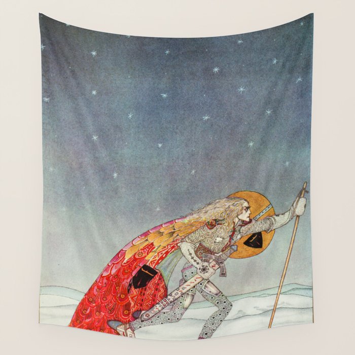 kay nielsen So the man gave her a pair of snow shoes Wall Tapestry Gallery Image 1