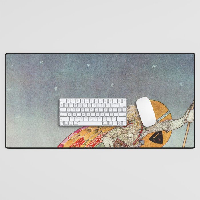kay nielsen So the man gave her a pair of snow shoes Desk Mat Gallery Image 1