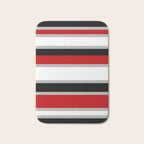 Modern Horizontal Stripes // Red, Gray, Black and White Bath Mat Gallery Image 1