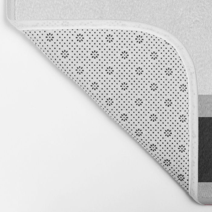 Modern Horizontal Stripes // Red, Gray, Black and White Bath Mat Gallery Image 2