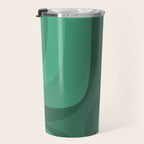 Retro Groove Mid Century Modern Minimal Abstract Emerald Green  Travel Mug Gallery Image 3