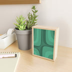 Retro Groove Mid Century Modern Minimal Abstract Emerald Green  Mini Art Print Gallery Image 2