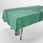 Retro Groove Mid Century Modern Minimal Abstract Emerald Green  Tablecloth Gallery Image 1