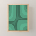 Retro Groove Mid Century Modern Minimal Abstract Emerald Green  Mini Art Print Gallery Image 1