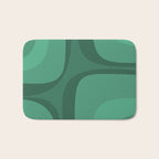 Retro Groove Mid Century Modern Minimal Abstract Emerald Green  Bath Mat Gallery Image 1