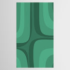 Retro Groove Mid Century Modern Minimal Abstract Emerald Green  Tablecloth Gallery Image 2